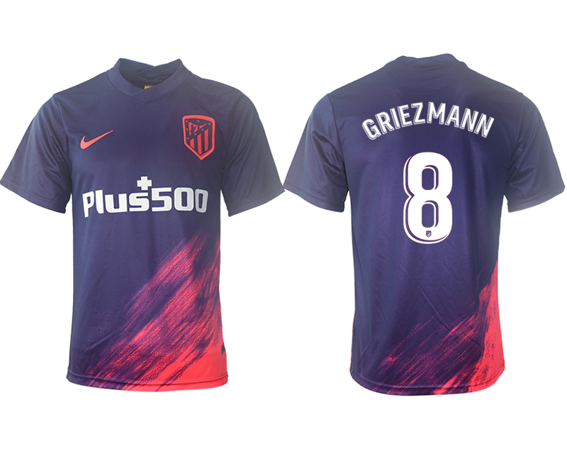 Cheap Men 2021-2022 Club Atletico Madrid away aaa version purple 8 Soccer Jersey